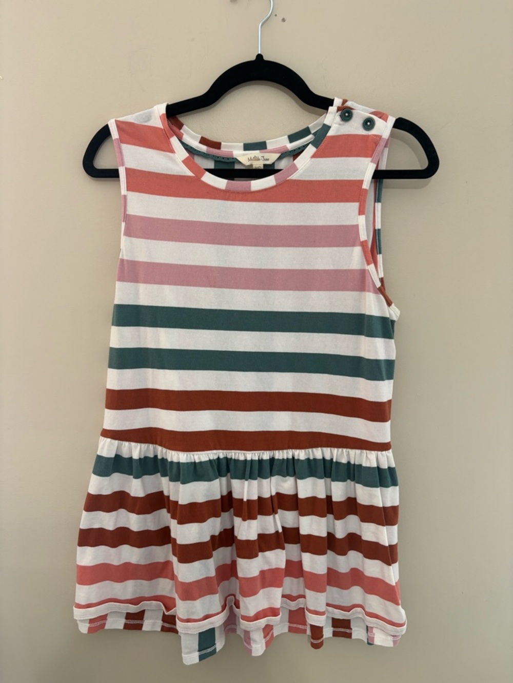 Matilda Jane Striped Tank Top in Pink, Coral, Teal, Rust & White
